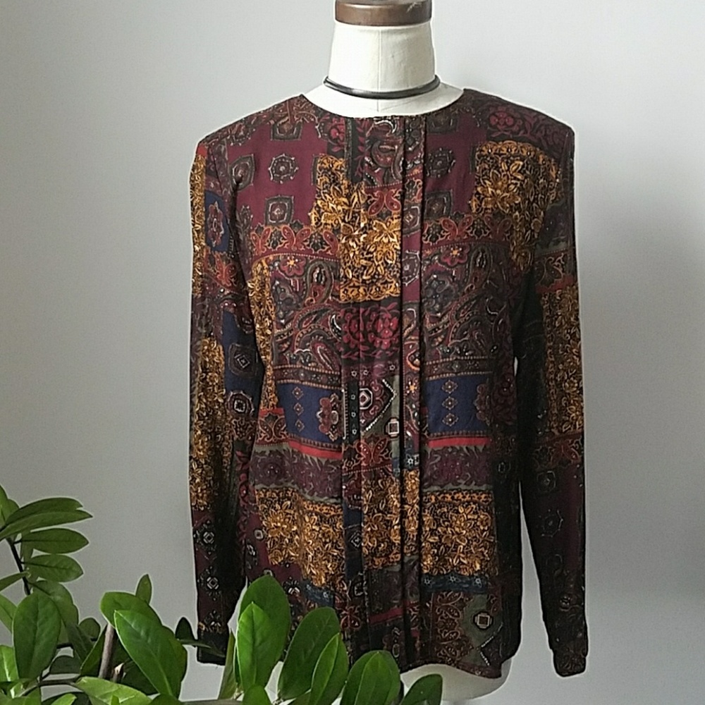 Printed Vintage 80s Norton McNaughton Top
